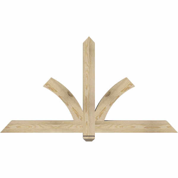 Ekena Millwork Redmond Rough Sawn Timber Gable Bracket, Douglas Fir, 60"W x 32"H x 4"D x 4"F, 13/12 Pitch GBW060X32X0404RED00RDF - main